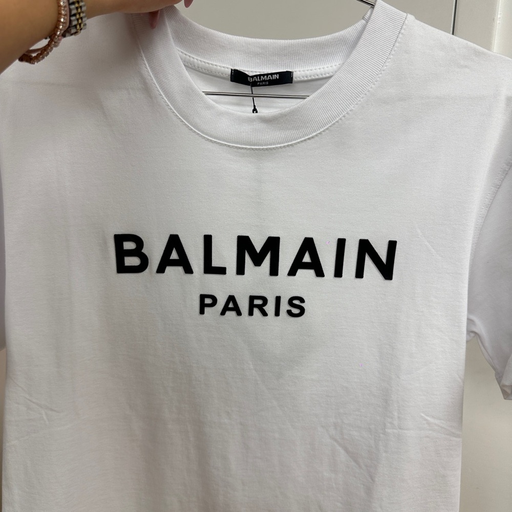 Balmain White Logo Tee